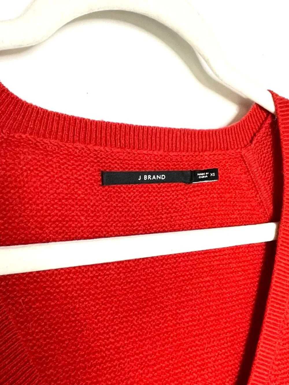 Sweater | Cashmere Blend V Neck Pullover Blood Orange Red M | J Brand Luxe Light - Picture 4 of 14